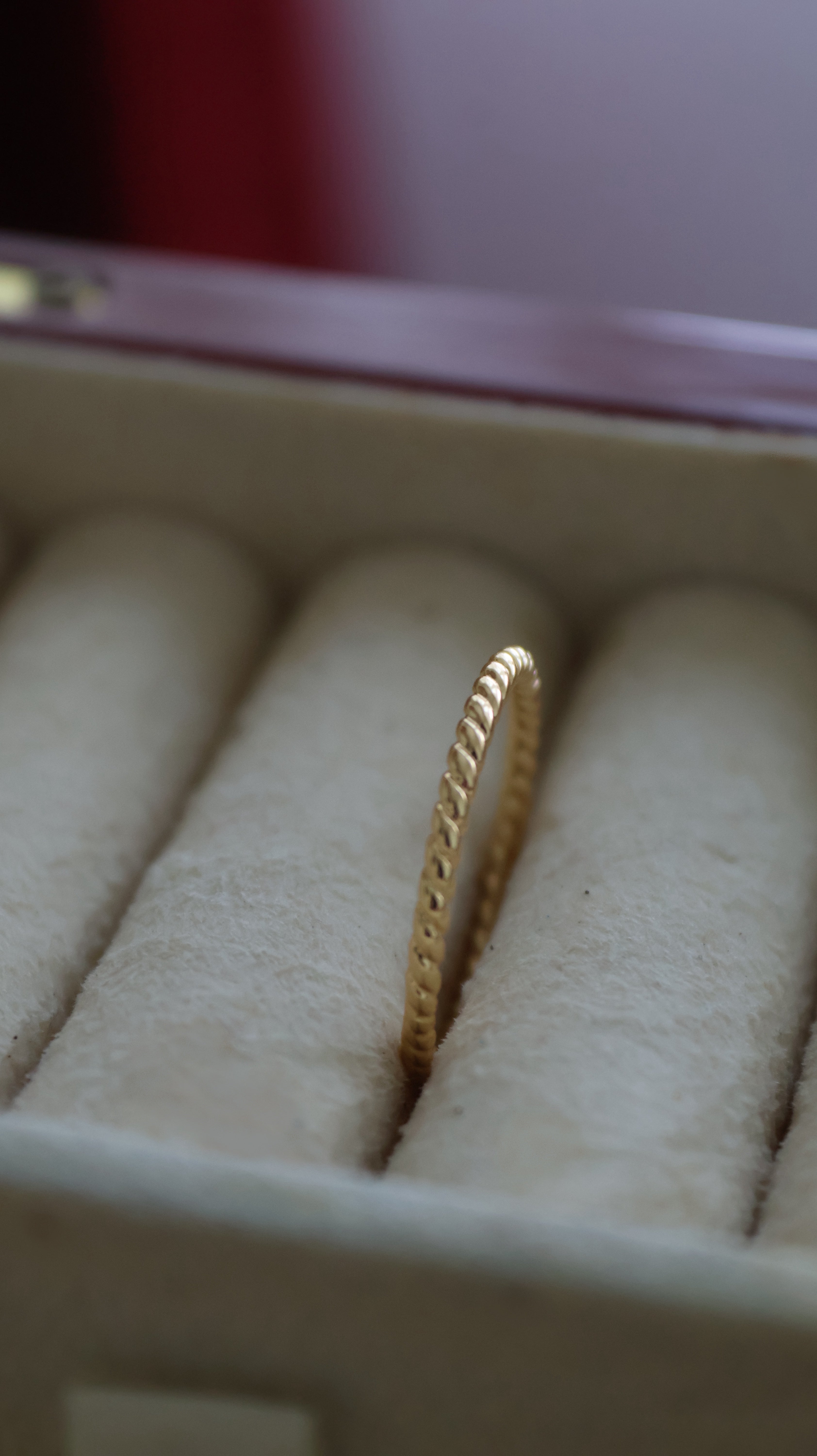 Cord of Grace – Twisted Gold Ring for Women | Delicate Faith Ring