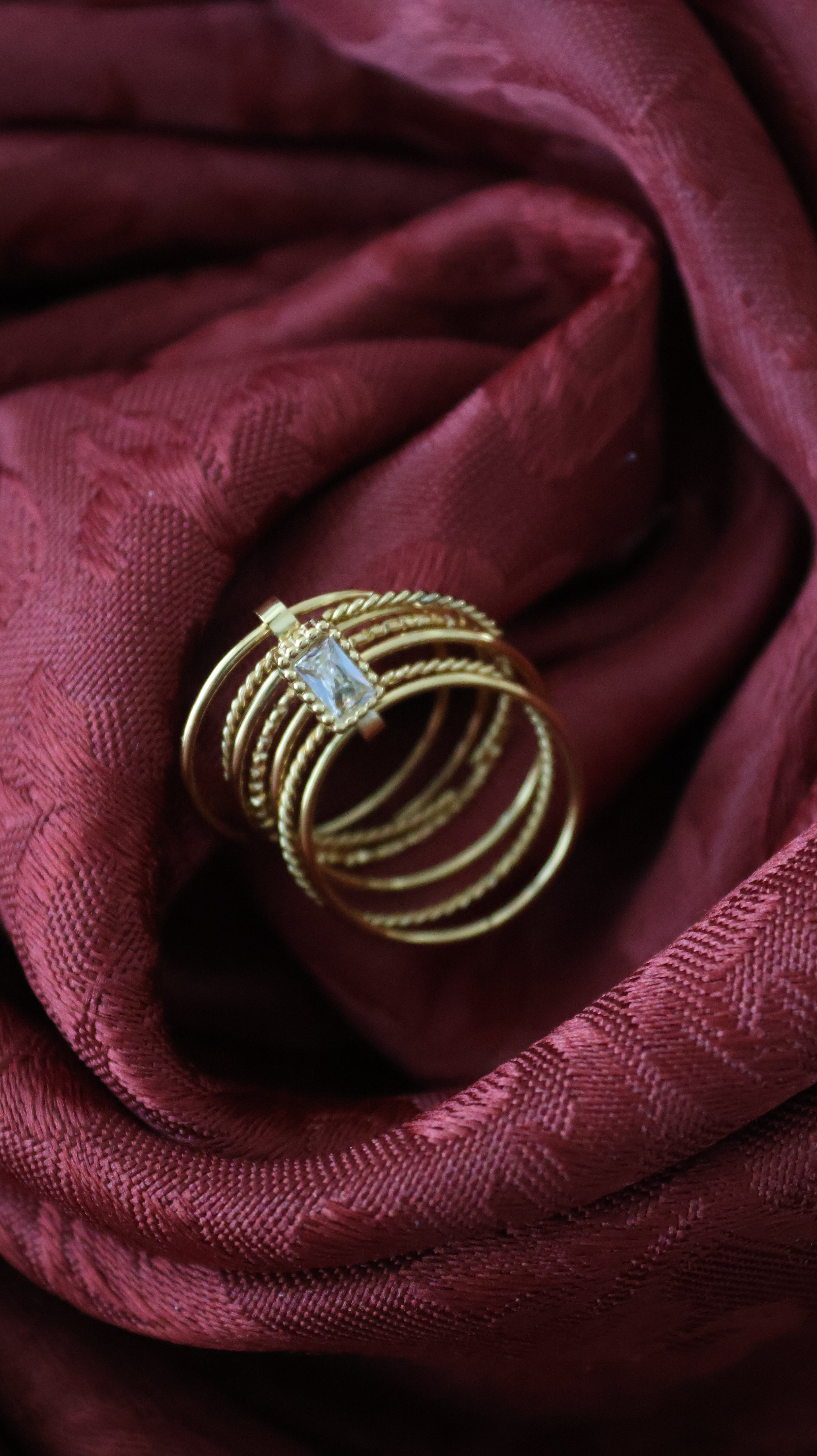 Virtuous – Faith Ring Stack for Women | Gold Layered Silhouette Ring