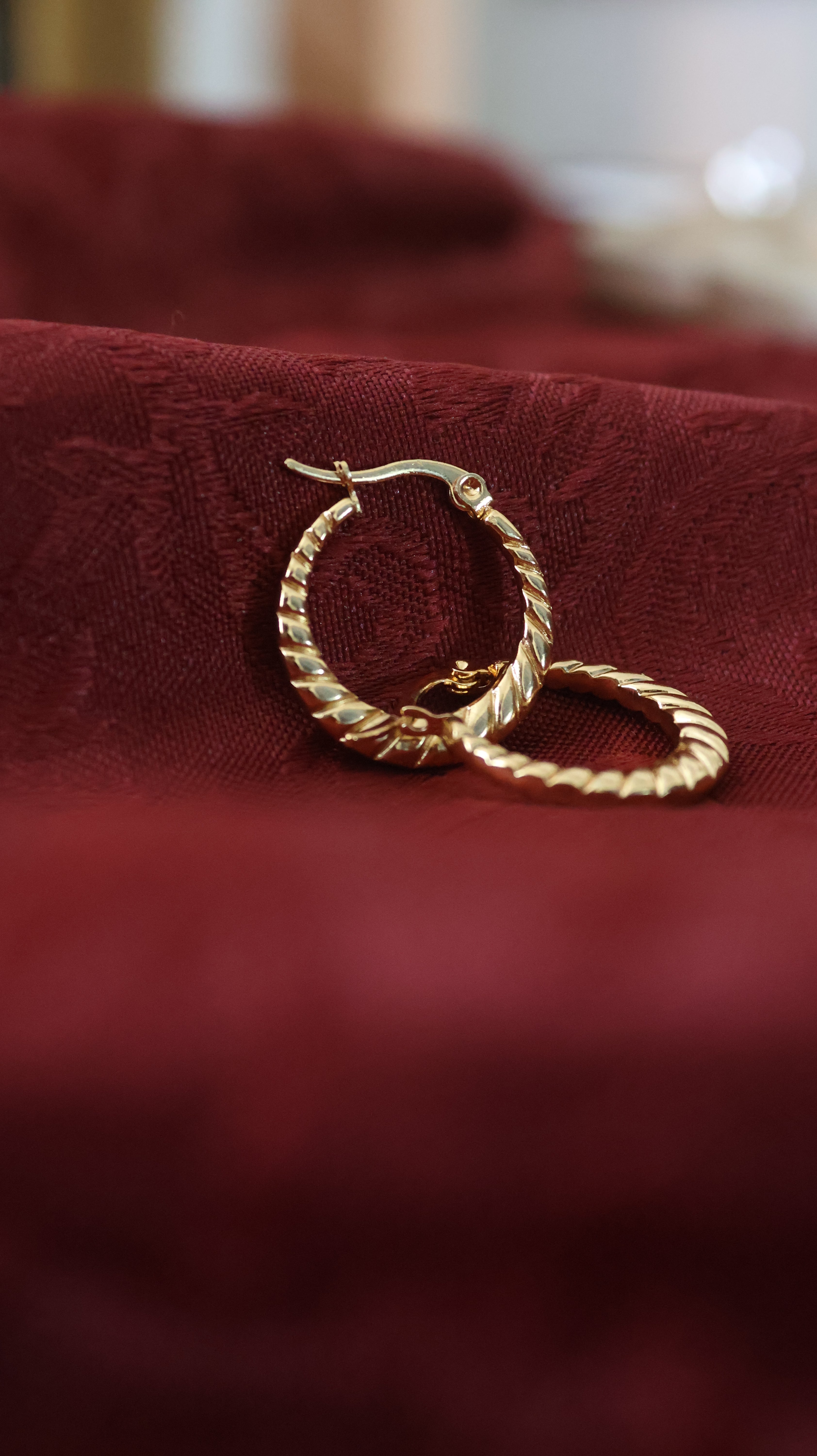 Graceful – Gold Twisted Hoop Earrings for Women | Everyday Faith Earrings